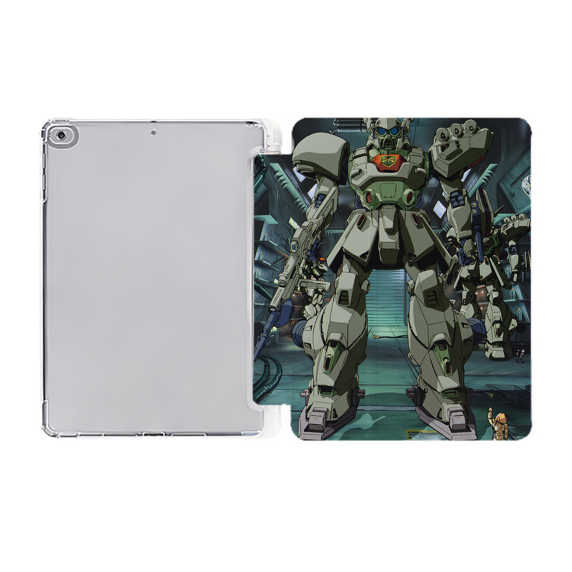 （画像用） 機動戦士ガンダム Mobile Suit Gundam IPad ケース ペン収納付き 三つ折りスタンド PUレザー×シリコン 対応機種9.5/10.5/10.9インチ